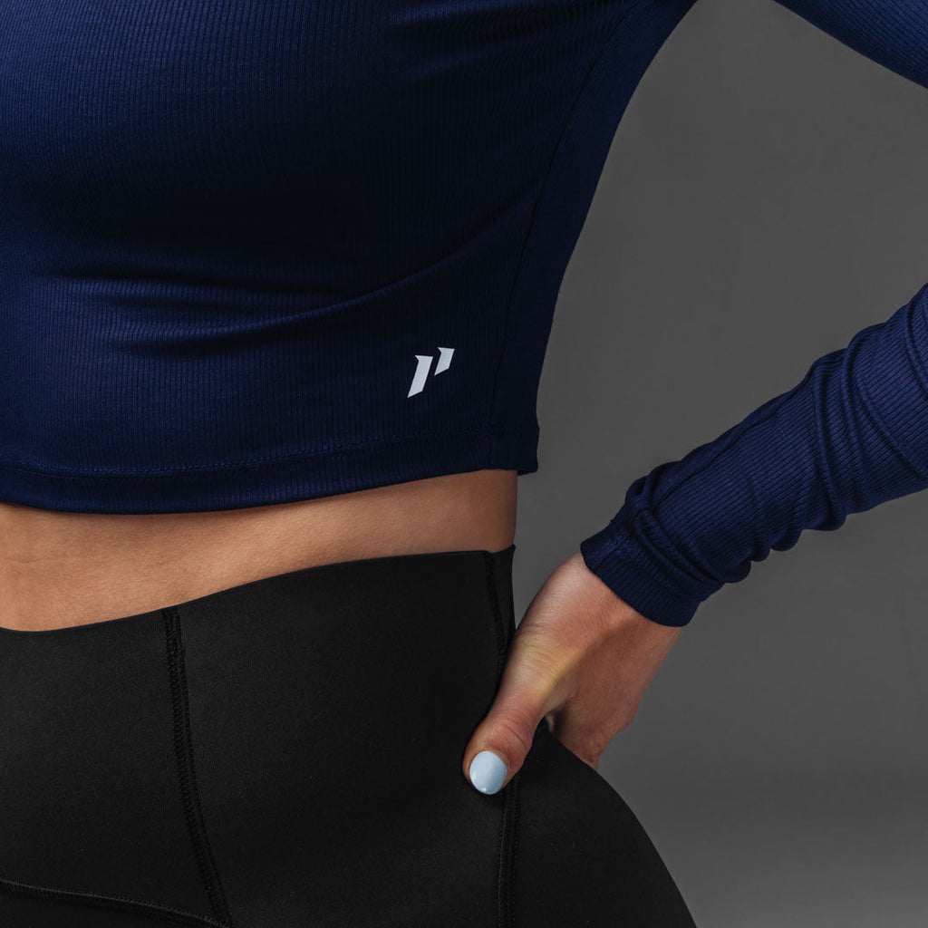 Women's Crop Rib Long Sleeve