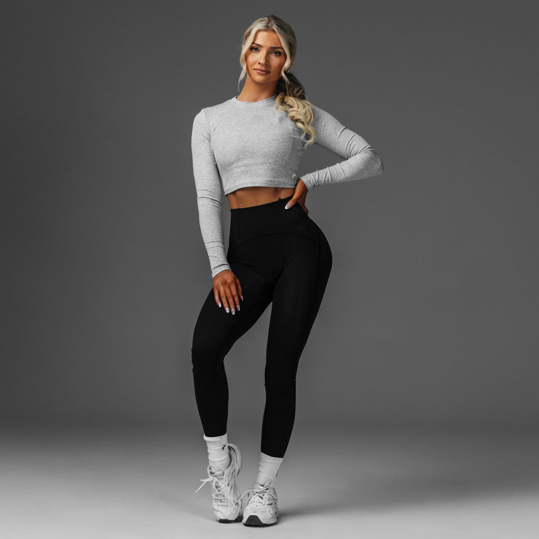 Women's Crop Rib Long Sleeve
