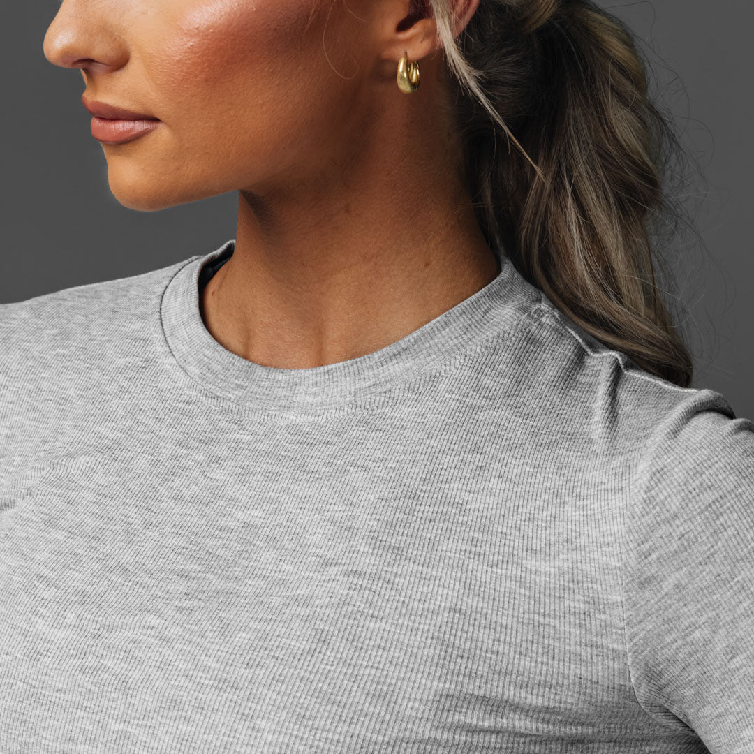 Women's Crop Rib Long Sleeve