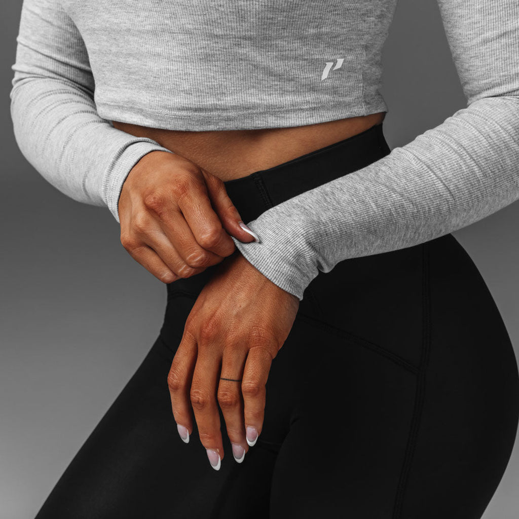 Women's Crop Rib Long Sleeve