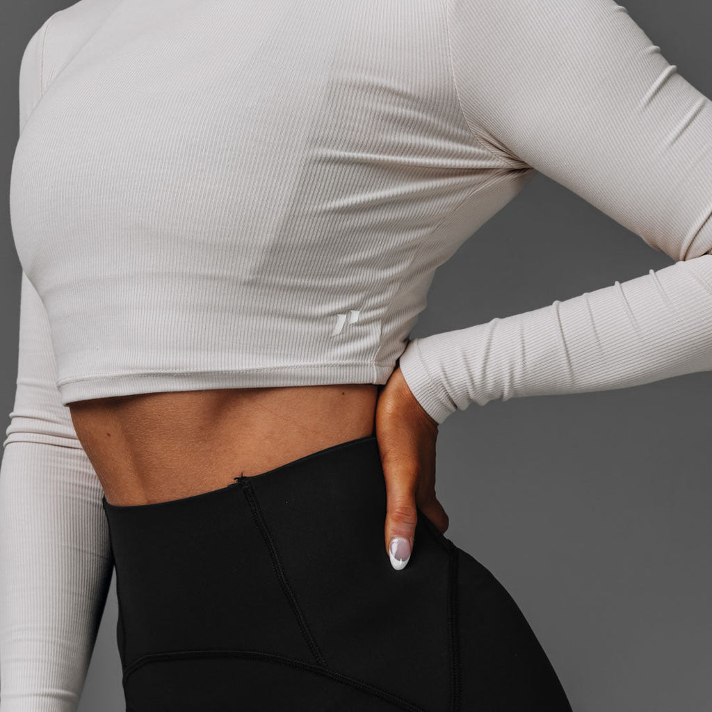 Women's Crop Rib Long Sleeve