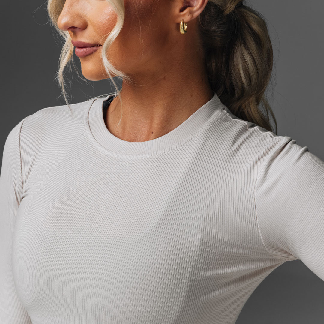 Women's Crop Rib Long Sleeve