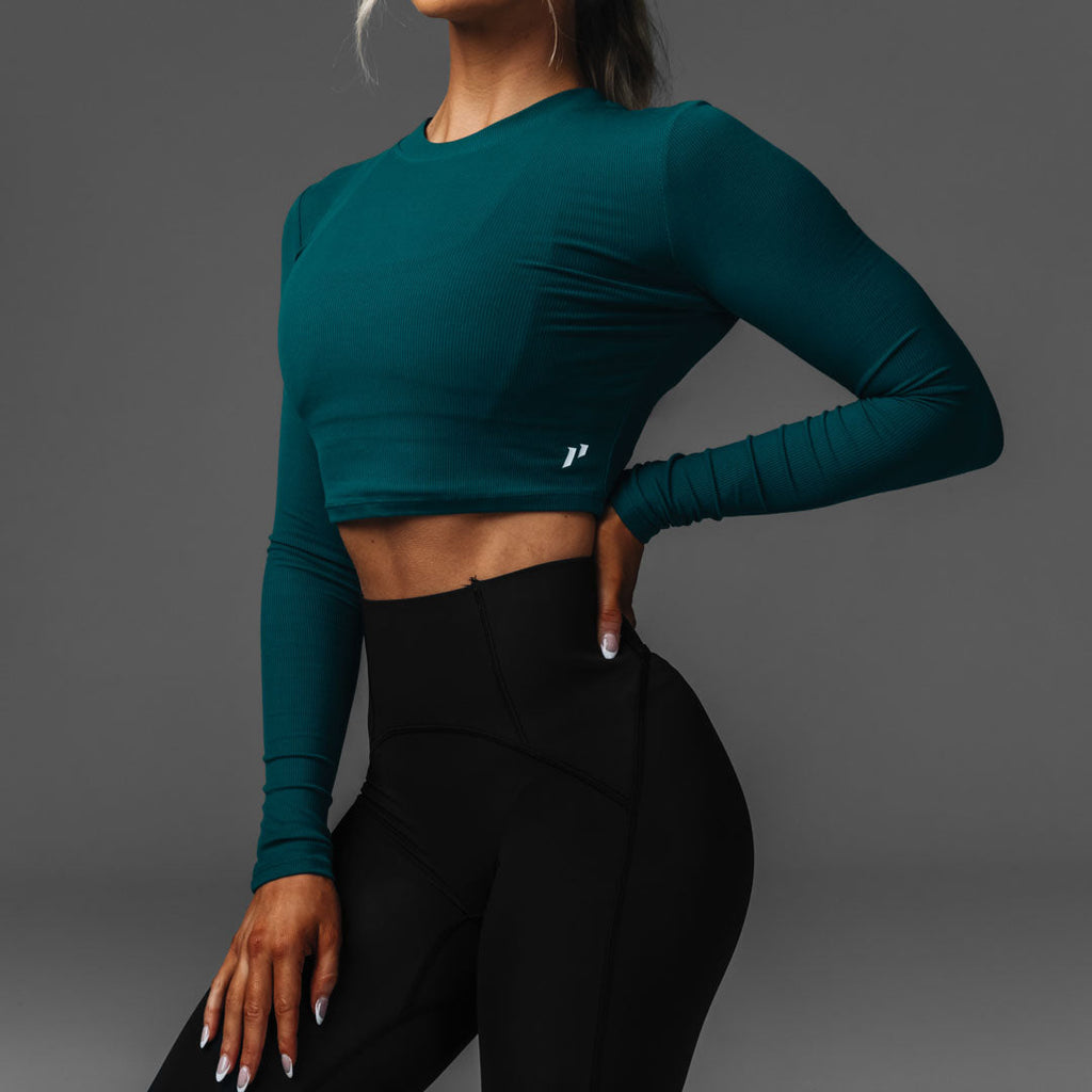 Women's Crop Rib Long Sleeve
