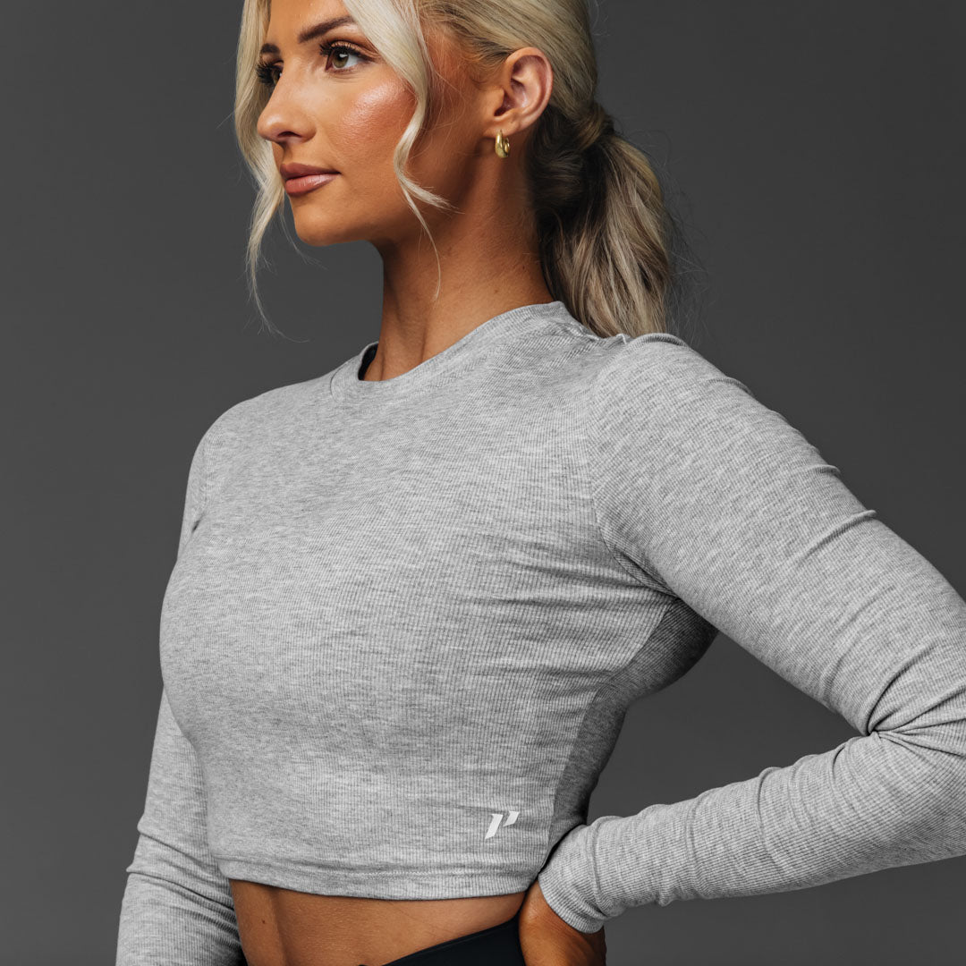 Women's Crop Rib Long Sleeve