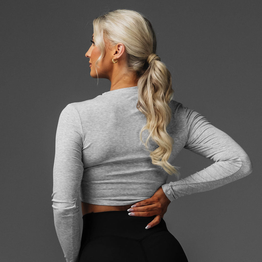 Women's Crop Rib Long Sleeve
