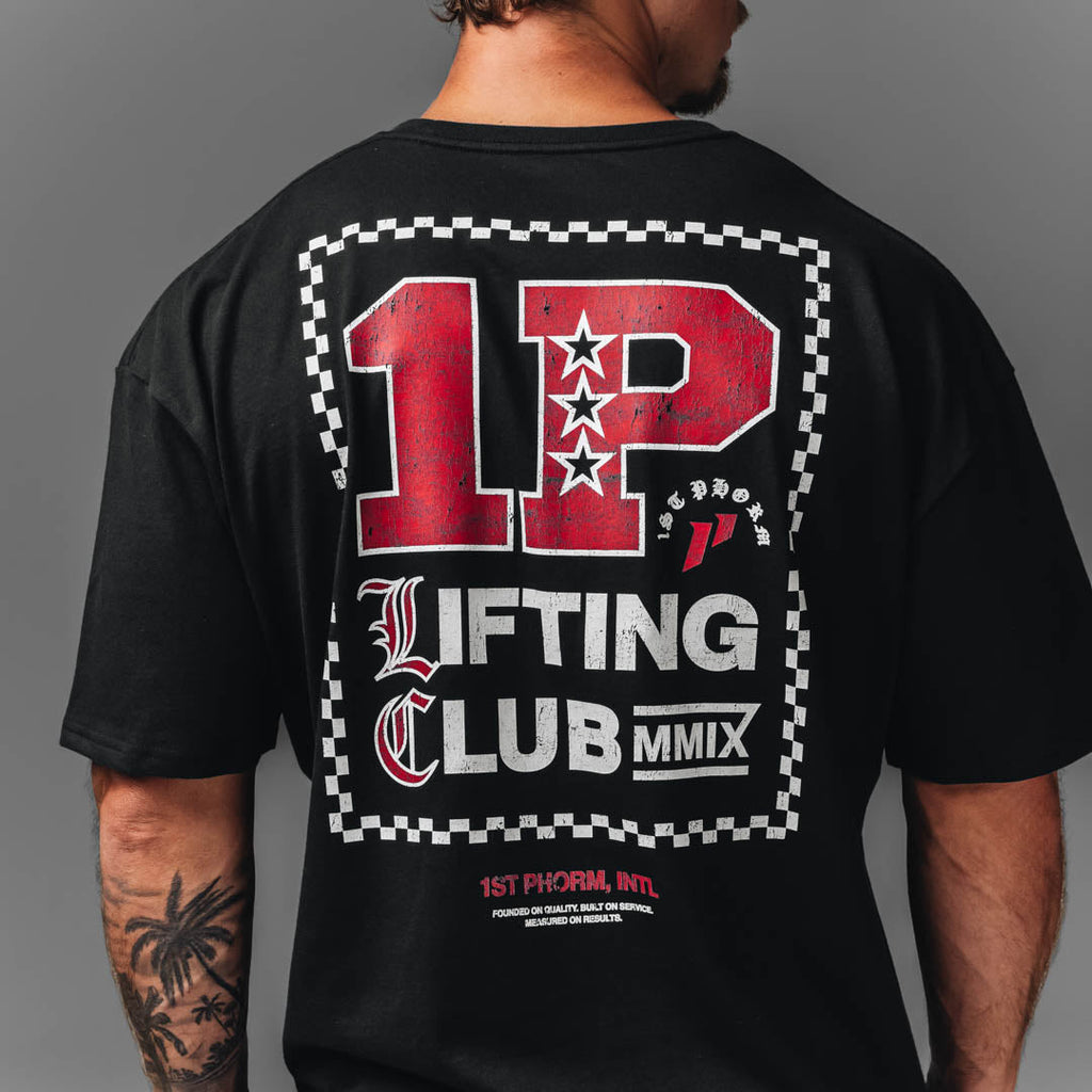 Checked Lifting Oversized Tee